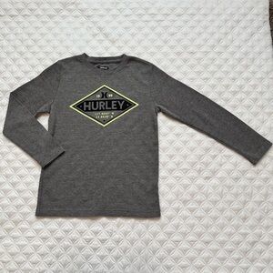 Hurley Gray Long Sleeve Thermal Waffle Knit Crewneck Pullover Top Size 10/12